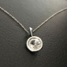 Collier pendentif rond cristal Swarovski en Argent 925/000 