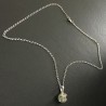 Collier pendentif boule en verre de murano printemps et argent 925/000 