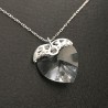 Collier pendentif coeur cristal Swarovski sur fine chaine en argent 925 