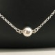 Collier argent massif 925/000 pendentif boule 8 mm longueur 41 cm