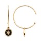 Boucles d'oreilles créoles Plaqué Or 18 carats étoiles émail noir