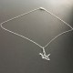 Collier pendentif oiseau grue origami en argent 925 sur fine chaine