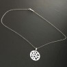 Collier pendentif médaille argent 925/000 étoiles évidées sur chaine 