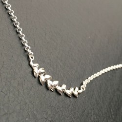 Collier pendentif épis de blé en argent massif 925/000