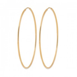 Boucles d'oreilles Plaqué Or 18 carats fines créoles diamètre 60 mm