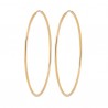 Boucles d'oreilles Plaqué Or 18 carats fines créoles diamètre 60 mm
