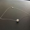 Collier argent 925/000 pendentif boule filigranée sur fine chaine 45 cm