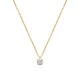 Collier Plaqué Or 18 carats solitaire zirconium griffé diamètre 5 mm