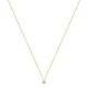 Collier Plaqué Or 18 carats solitaire zirconium griffé diamètre 5 mm