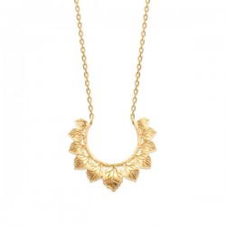 Collier Plaqué Or 18 carats motifs feuilles Bijou nature