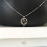 Collier argent 925/000 fleur hibiscus tour de cou forme Y Bijou nature