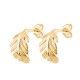 Boucles d'oreilles feuilles en plaqué or 18 carats Bijou nature