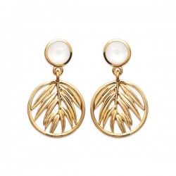 Boucles d'oreilles Plaqué Or 18 carats et nacre naturelle Bijou nature