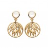 Boucles d'oreilles Plaqué Or 18 carats et nacre naturelle Bijou nature