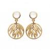 Boucles d'oreilles Plaqué Or 18 carats et nacre naturelle Bijou nature