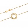 Bracelet cercle travaillé Plaqué Or 18 carats et zirconium