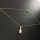 Collier argent 925 pendentif goutte blanche nacrée Swarovski sur chaine