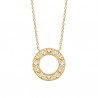 Collier cercle travaillé Plaqué Or 18 carats et zirconium