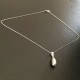 Collier argent 925/000 pendentif goutte nacrée Swarovski gris clair 