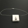 Collier argent 925/000 pendentif goutte nacrée Swarovski gris foncé