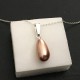 Collier argent 925/000 pendentif goutte nacrée Swarovski or rose