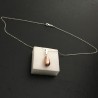 Collier argent 925/000 pendentif goutte nacrée Swarovski or rose