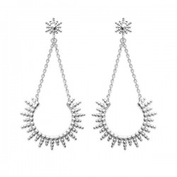 Boucles d'oreilles argent massif 925/000 étoiles pendantes soleils