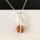 Collier argent 925/000 pendentif ambre véritable sur chaine 42 cm