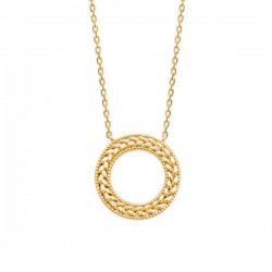 Collier anneau épis de blé en plaqué or 18 carats Bijou tendance