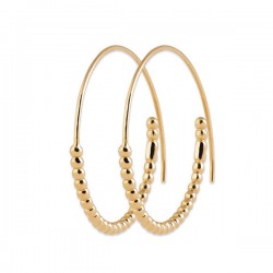 Boucles d'oreilles plaqué or 18 carats créoles motifs boules 