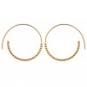 Boucles d'oreilles plaqué or 18 carats créoles motifs boules 