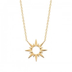 Collier plaqué or 18 carats pendentif étoile soleil Bijou tendance