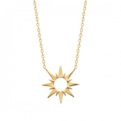 Collier plaqué or 18 carats pendentif étoile soleil Bijou tendance