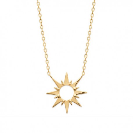 Collier plaqué or 18 carats pendentif étoile soleil Bijou tendance