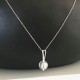 Collier argent 925/000 pendentif boule verre de Murano feuilles d'argent 