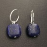 Boucles d'oreilles lapis lazuli créoles en argent 925/000 