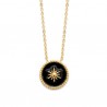 Collier étoile Plaqué Or 18 carats et émail noir