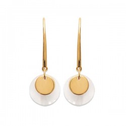 Boucles d'oreilles Plaqué Or 18 carats et nacre véritable