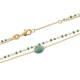 Bracelet Plaqué Or 18 carats 2 rangs pierre naturelle aventurine