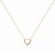 Collier cœur Plaqué Or 18 carats et zirconium