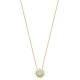 Collier soleil Plaqué Or 18 carats pierre naturelle agate bleue
