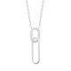 Collier argent massif 925/000 pendentif style trombones entrelacés