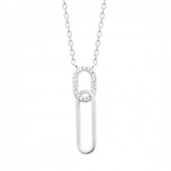 Collier argent massif 925/000 pendentif style trombones entrelacés