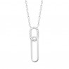Collier argent massif 925/000 pendentif style trombones entrelacés