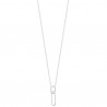 Collier argent massif 925/000 pendentif style trombones entrelacés