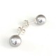Clous d'oreilles argent 925 perles nacrées Swarovski gris clair argenté 