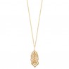 Collier Plaqué Or 18 carats pendentif plume travaillée