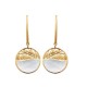 Boucles d'oreilles Plaqué Or 18 carats nacre naturelle Bijou nature