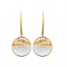 Boucles d'oreilles Plaqué Or 18 carats nacre naturelle Bijou nature