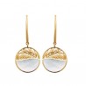 Boucles d'oreilles Plaqué Or 18 carats nacre naturelle Bijou nature